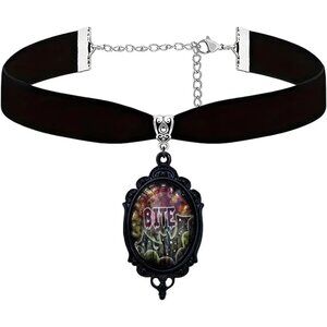 Victorian Bat Cameo Velvet Choker Necklace - Ideal for Gothic & Halloween Styles